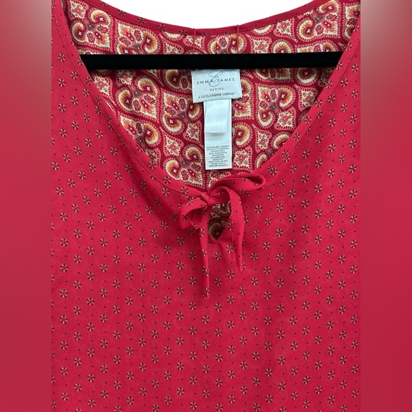 NWT Emma James Liz Clairborne Women's Red Floral Reversible Midi Maxi Dress 12P - Picture 4 of 7